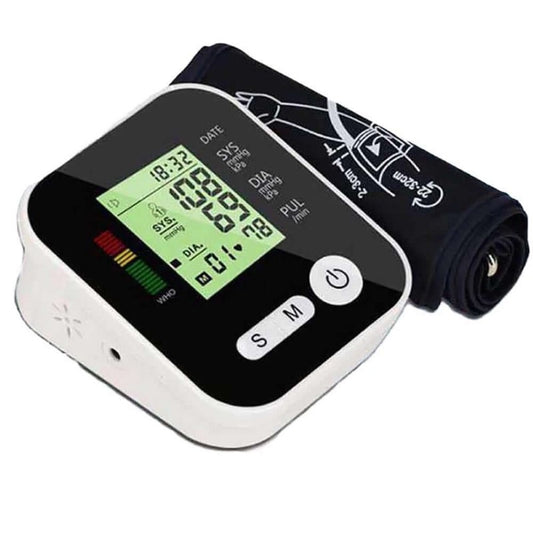 Digital Blood Pressure Monitor for Upper Arm - Automatic Sphygmomanometer with Heart Rate Monitor, LCD Display, Irregular Heartbeat Indicator, and Memory Function