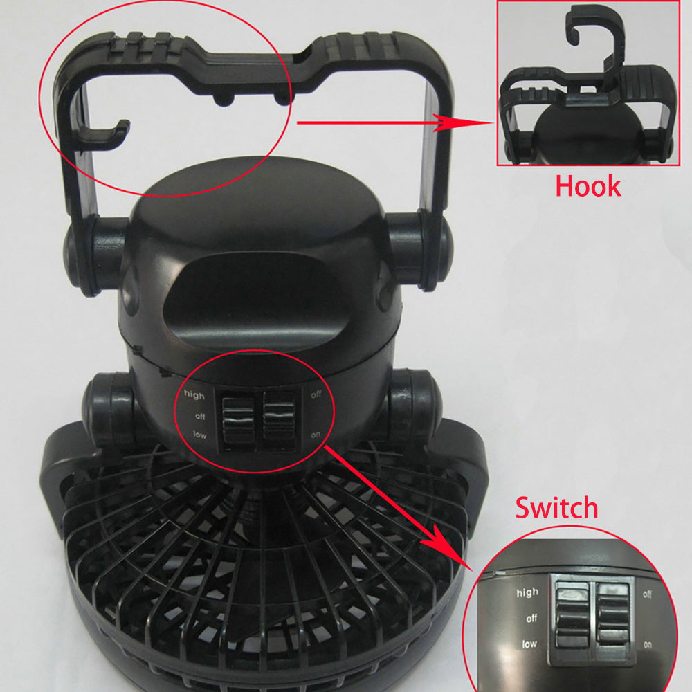 2 In 1 Camping Tent Lamp Lantern with Ceiling Fan