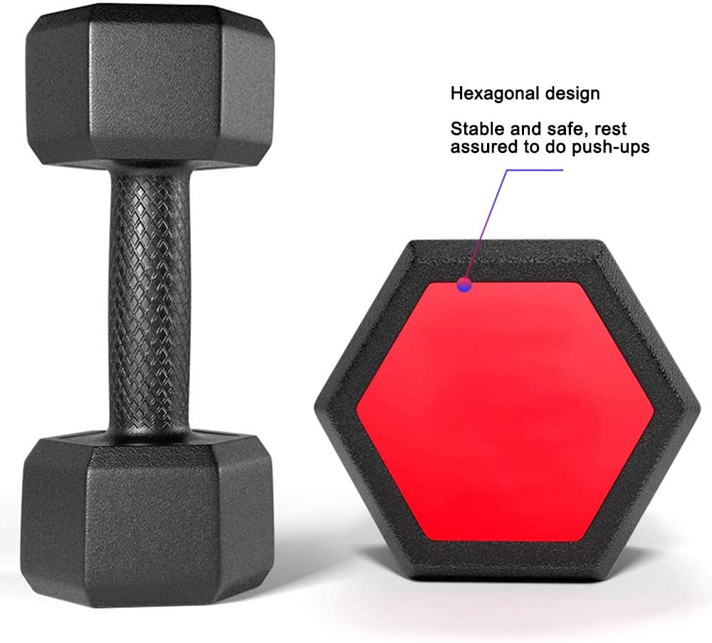 20KG Commercial Rubber Hex Dumbbell Gym Weight