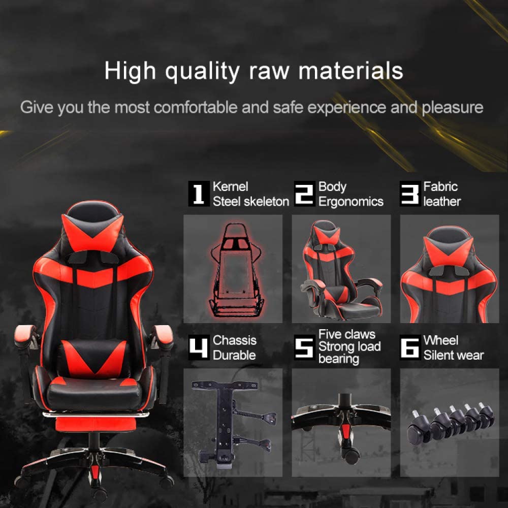 Ergonomic Gaming Chair / E-Sports Chair with Recliner & Footrest – High Back Racing Style Rotating Office Chair