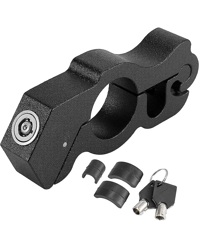 Motorcycle Anti-Theft Lock CNC Aluminium Alloy with 2 Keys – Front Brake Handlebar Lock for Motorcycles, ATVs, and Scooters – Black