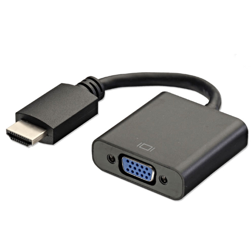 Male HDMI to VGA Female Adapter Video Cord Converter Cable 1080P Chipset for PC Laptop DVD HDTV Black