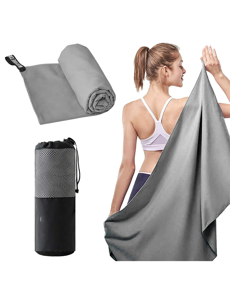 Microfiber Towel Perfect Travel Sports Beach Towel Grey