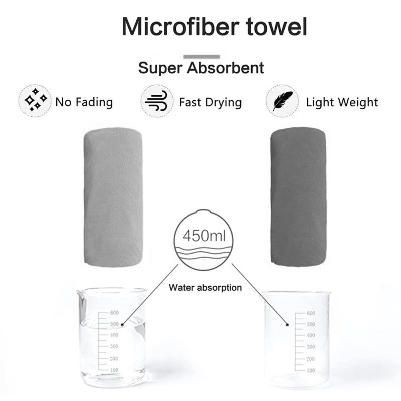 Microfiber Towel Perfect Travel Sports Beach Towel Grey
