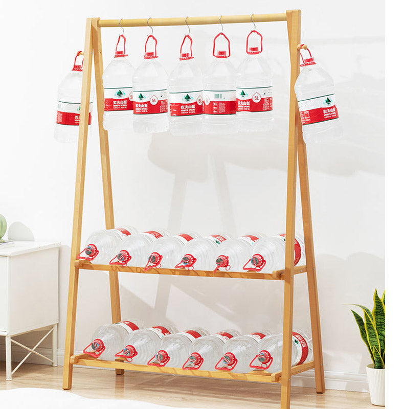 Wood Clothing Rack Shelf - Garment Coat Hanging Rail & Shoe Storage