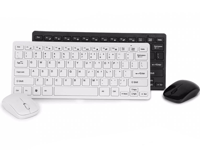 Wireless Keyboard and Mouse (White USB Type) for Laptop, TV Box, Computer - Includes Free Wireless Mouse