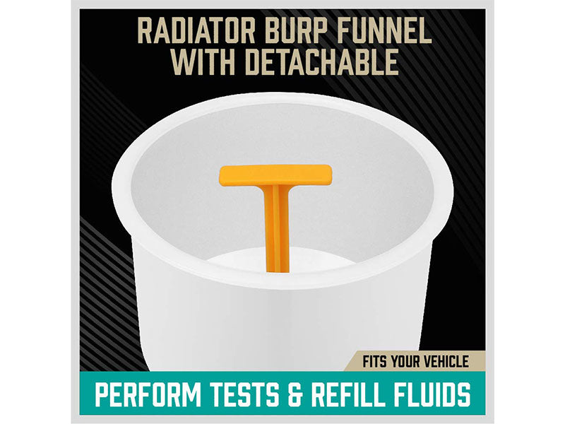 19-Piece No Spill Coolant Filling Funnel Kit - Spill Proof Radiator Funnel Bleeder with Adapters - General-Purpose