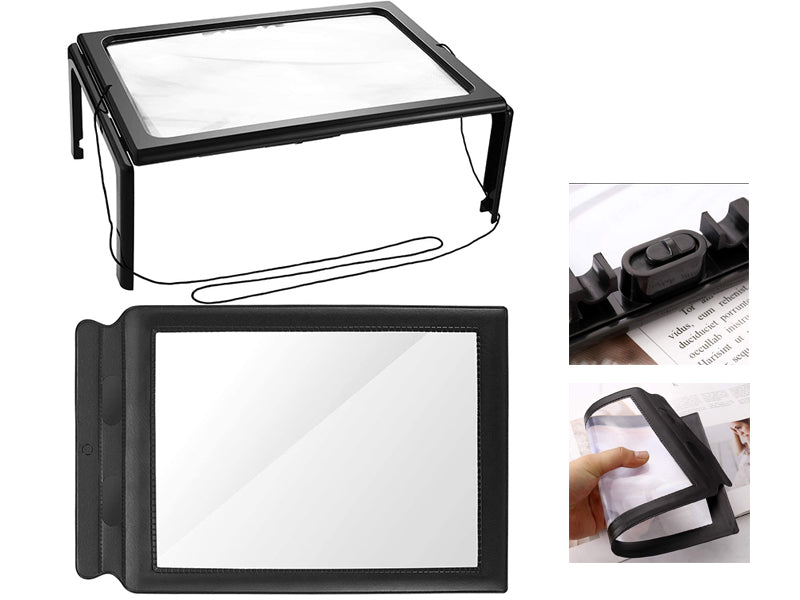 Reading A4 Magnifier LED Glass Magnifier
