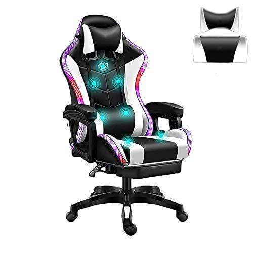 Gaming Chair with RGB Lights – Ergonomic Gaming Chair with Footrest & Speakers