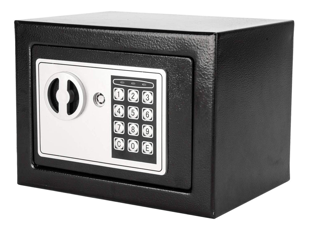 Electronic Digital Safe Box, 17E Home Use Electronic Password Steel Plate Safe Box with Keys Cabinet Safes