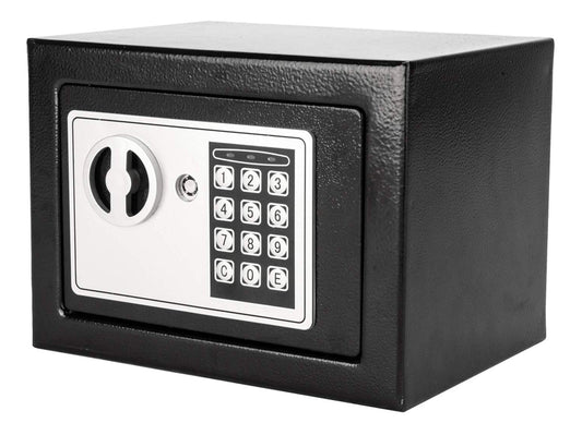 Electronic Digital Safe Box, 17E Home Use Electronic Password Steel Plate Safe Box with Keys Cabinet Safes