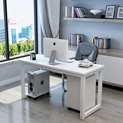 Heavy Duty Home Office Sturdy Computer Desk White 120cm