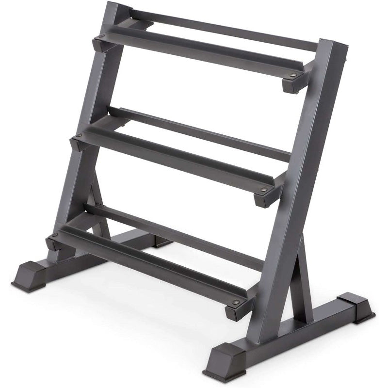 Dumbbell Rack for Home Gym – 3-Tier Steel Dumbbell Rack with Angled Frame & Rubber Feet