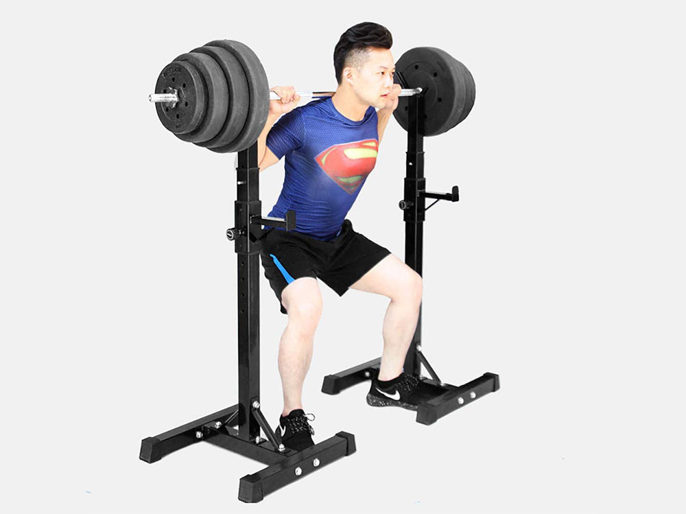 Squat Rack Pair Fitness Weight Lifting Gym Exercise Barbell Stand