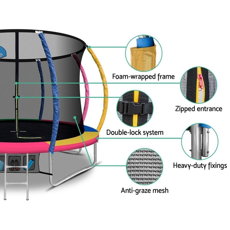 Recreational 10FT Round Trampoline with Basketball Hoop – Outdoor Fun