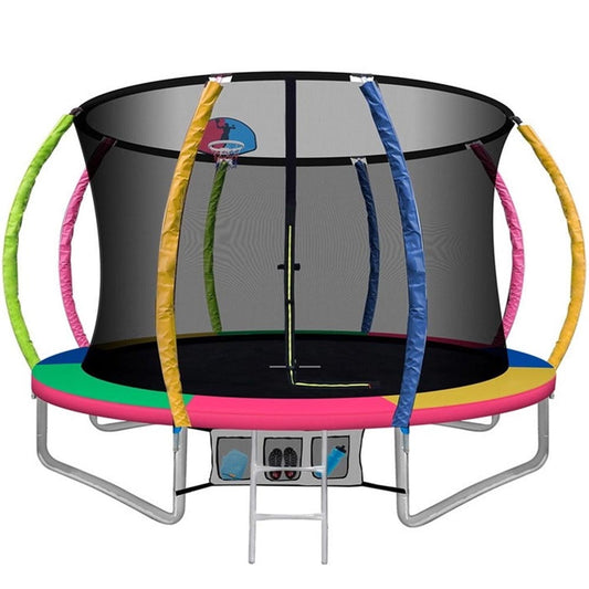 10FT Round Trampoline with Basketball Hoop – Outdoor Fun for Kids