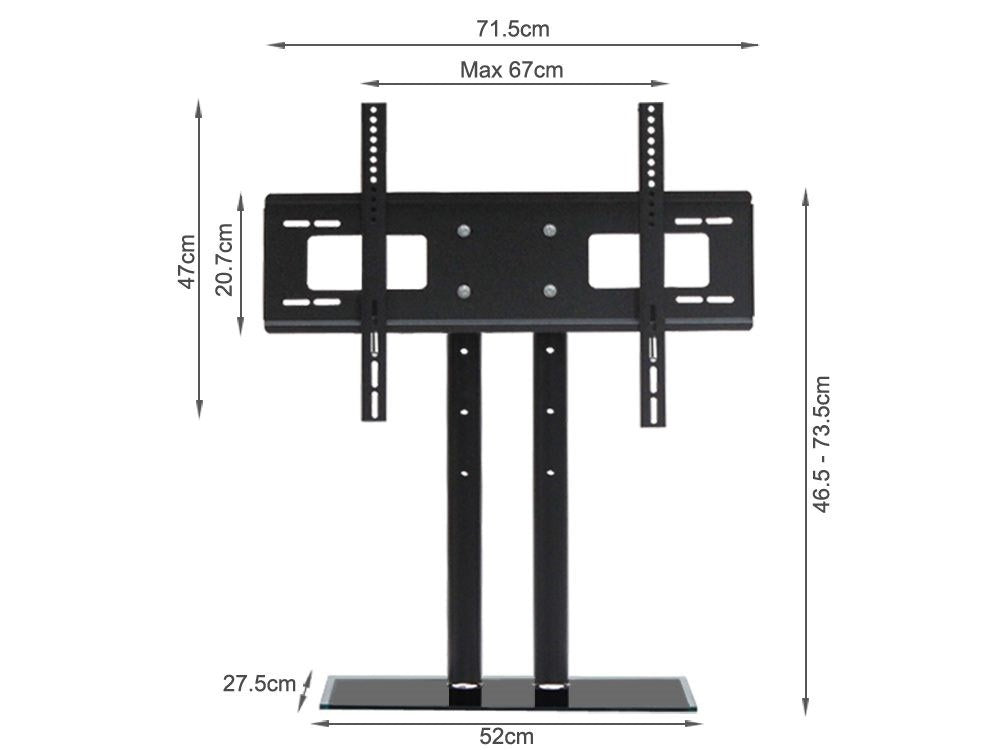 Height Adjustable TV Stand Tabletop Base Mount for 32–70 Inch TVs