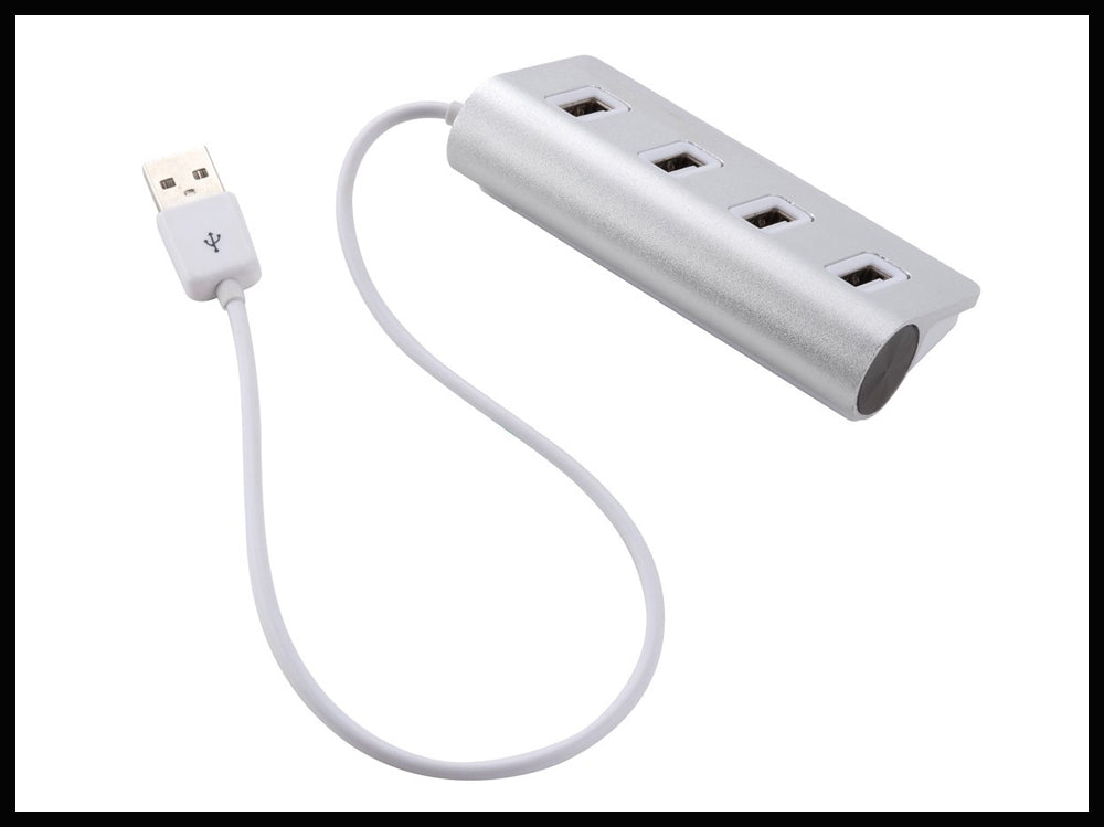 USB Hub 4 Port USB 2.0 Splitter for PC Laptop Silver