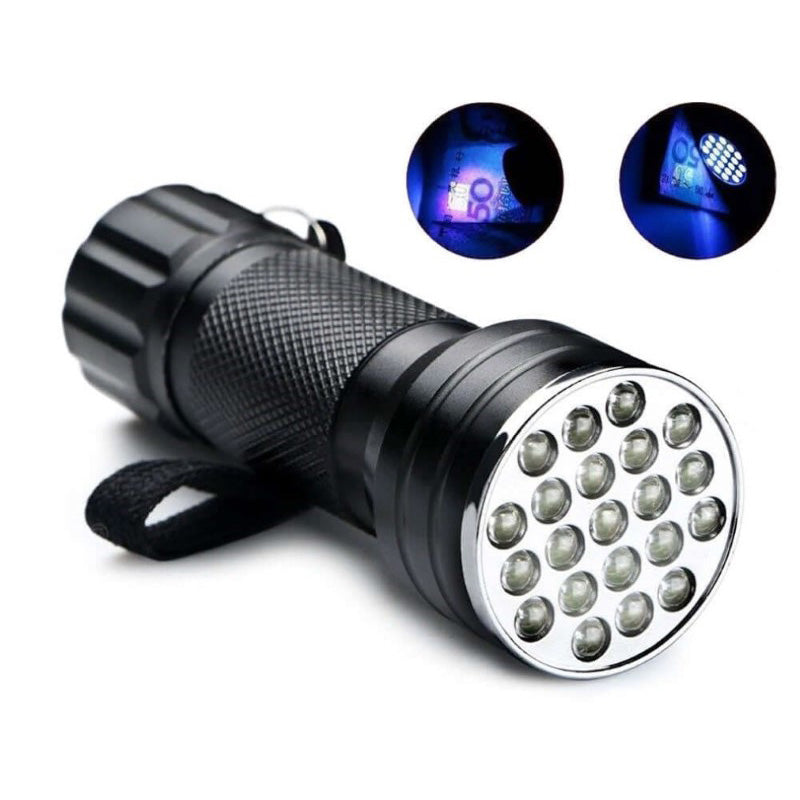 21 LED UV Torch - Ultra Violet Flashlight for Hidden Detail Detection