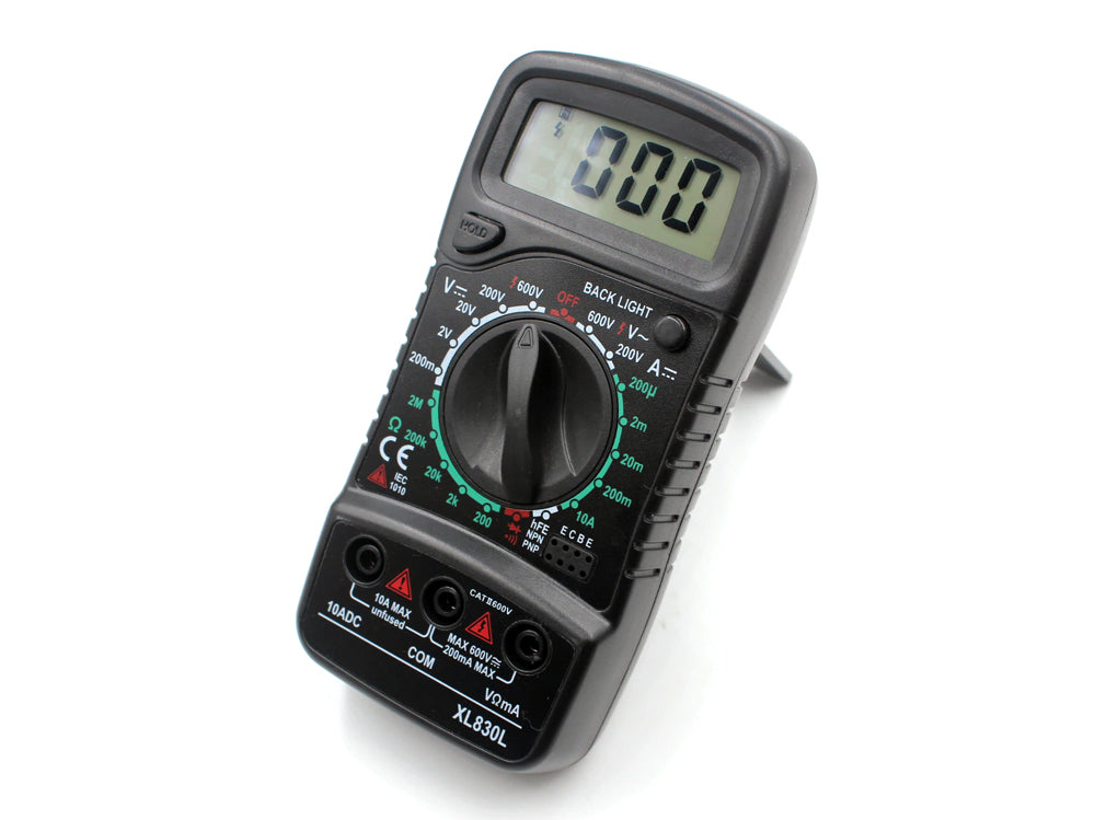 Handheld Digital Multimeter + Test Probes Large Backlit Lcd XL830L