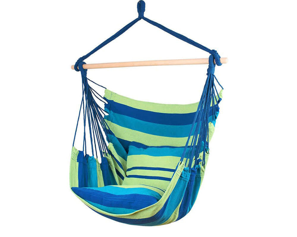 Hammock Chair Hanging Rope Swing Seat with 2 Cushions - Relax in Style