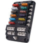 12 Circuit Negative Bus Blade Fuse Block