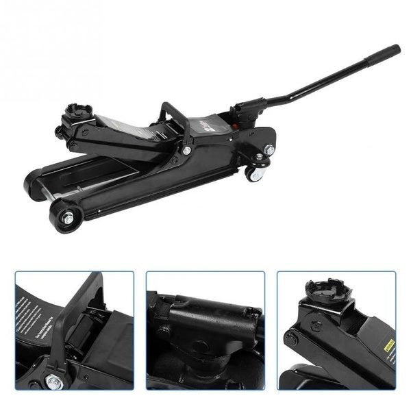 2.5Ton/5511lbs Heavy Duty Low Profile Hydraulic Car Trolley Black Floor Jack