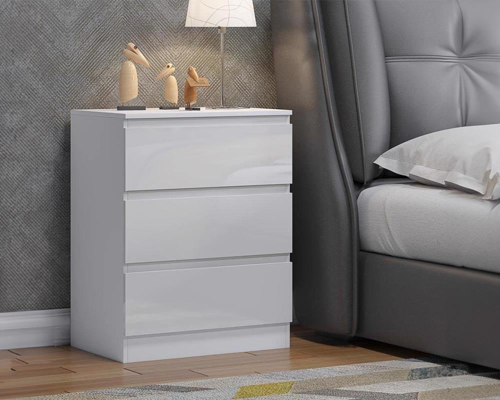 CURA 3-Drawer Bedside Table – Modern Storage Chest