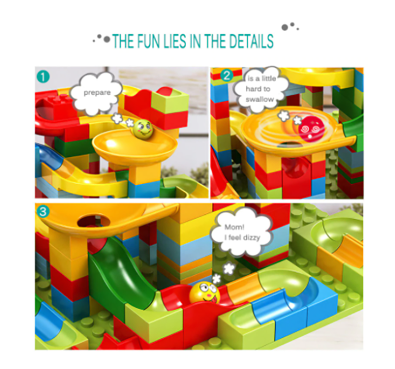 330Pc/Set DIY Marble Run Construction Toy – Creative Maze Building Blocks Set for Kids (Ages 3 and Up)