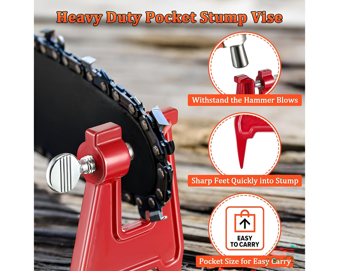 2 in 1 Easy File Chainsaw Chain Sharpener 4.8 mm with vise