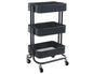 Storage Trolley Cart – Multi-Purpose Rolling Organizer Cart with Casters for Bathroom, Kitchen, Office, and More (Black, 3-Tier)