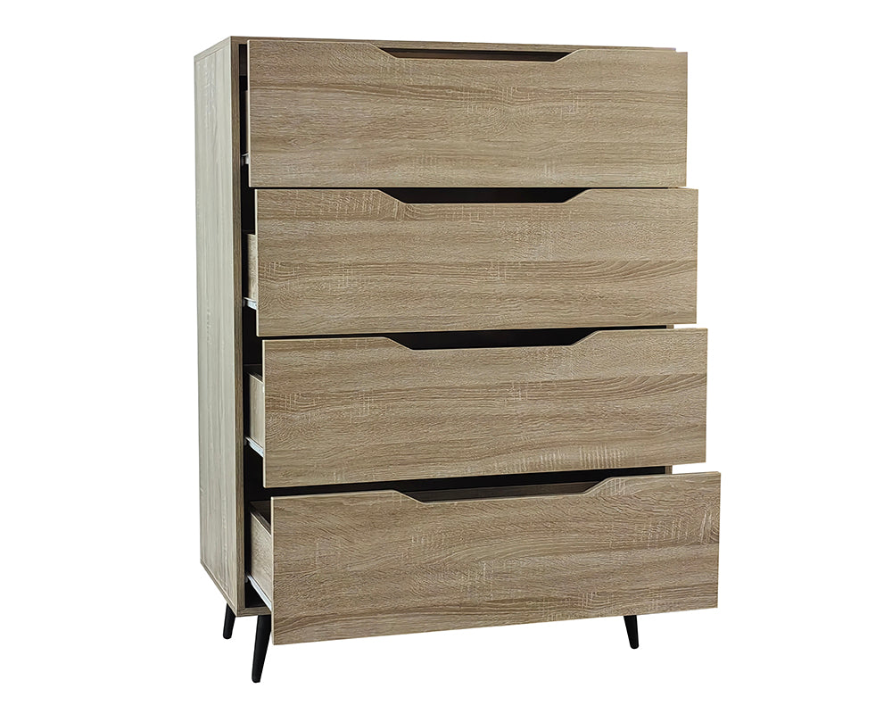 Tallboy Dresser 4 Chest Of Drawers Storage Cabinet