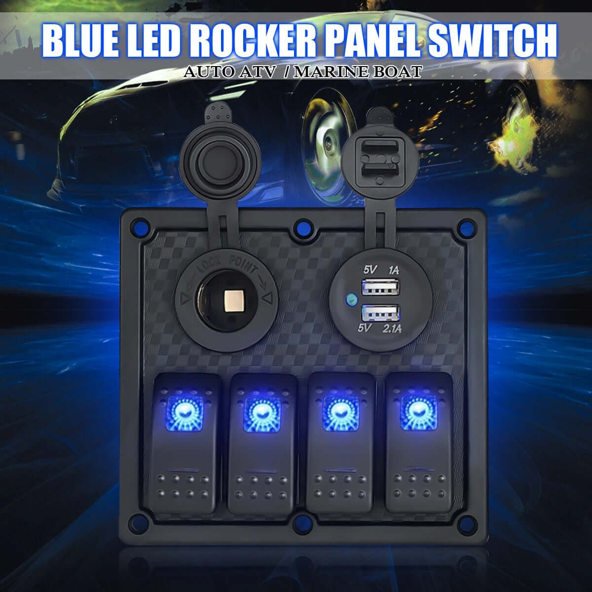 12V 24V Rocker Switch Panel 4 way