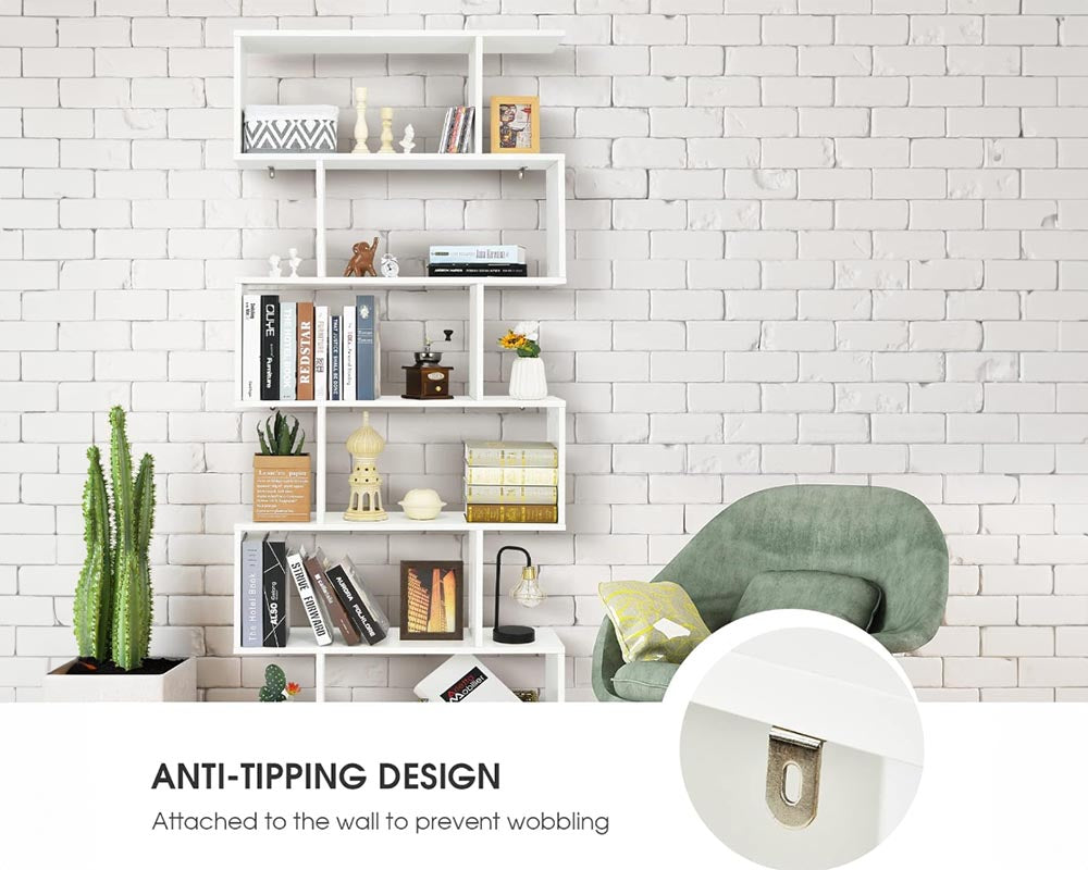 CURA 6-Tier Bookshelf Space-Saving & Multi-Functional Storage Solution