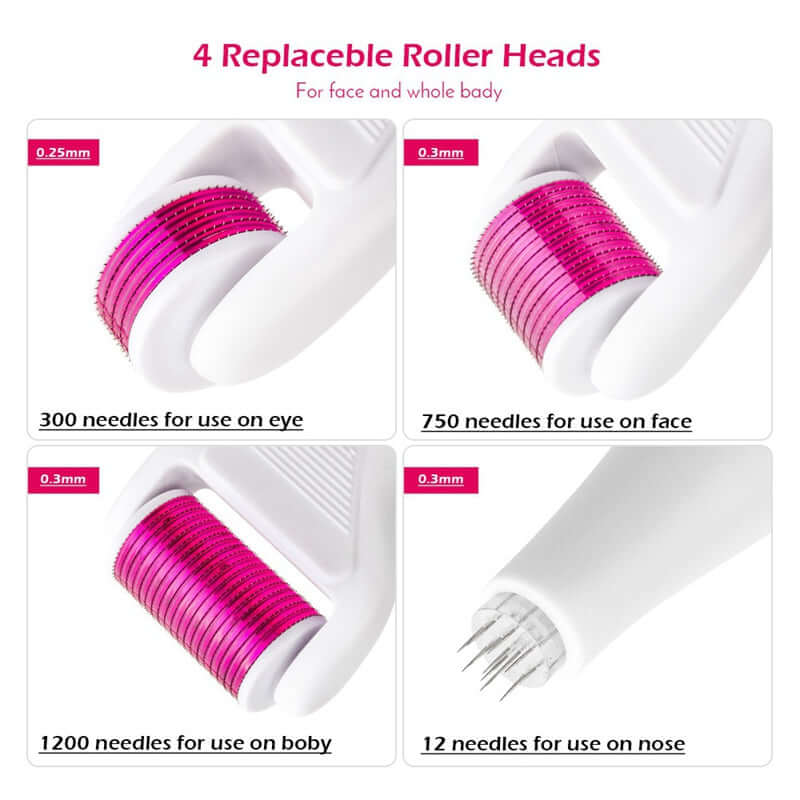 4-in-1 Titanium Derma Roller Kit – Face & Body Care