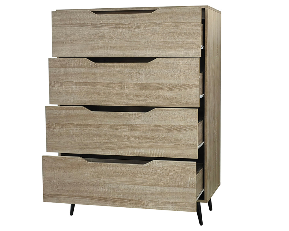 Tallboy Dresser 4 Chest Of Drawers Storage Cabinet