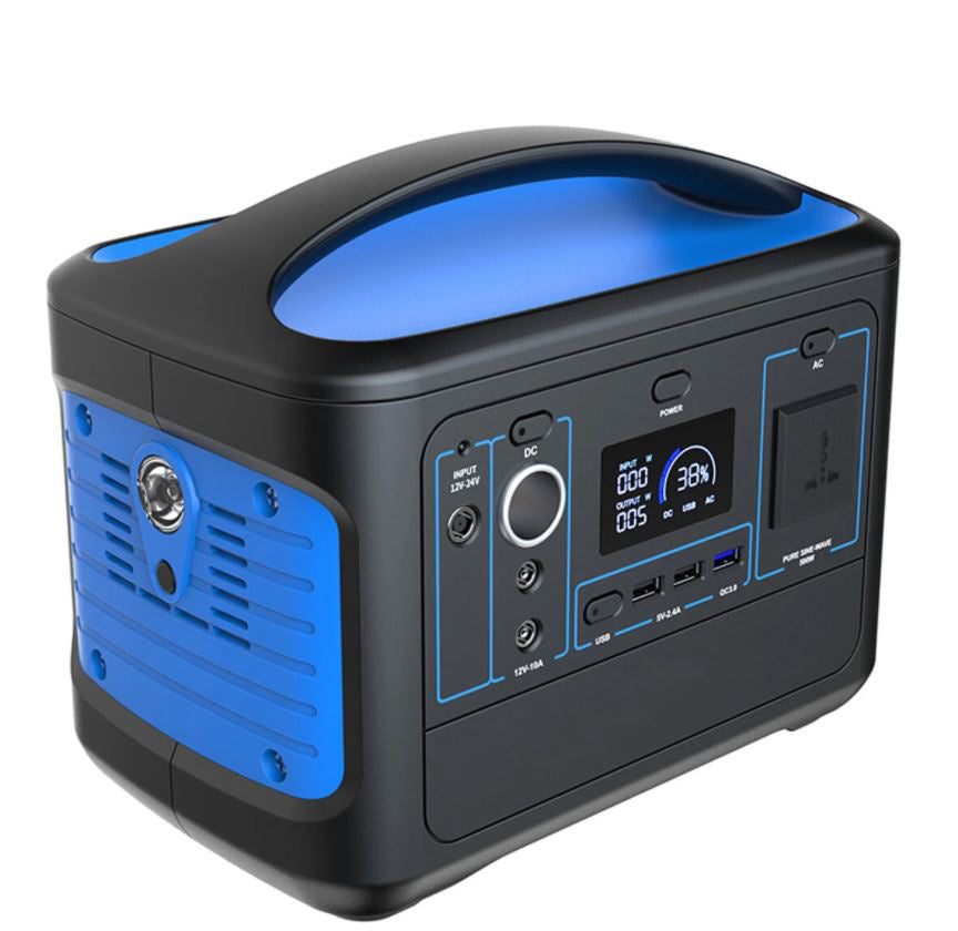 Portable Outdoor Power Station Battery Generator 220-230V 568Wh/153600mAh Camping Solar Generator Emergency Energy Supply LCD Display for Outdoor Camping - Blue