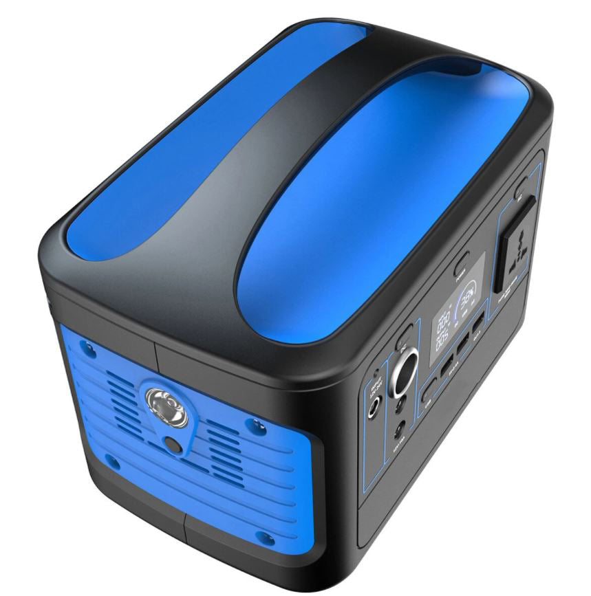 Portable Outdoor Power Station Battery Generator 220-230V 568Wh/153600mAh Camping Solar Generator Emergency Energy Supply LCD Display for Outdoor Camping - Blue