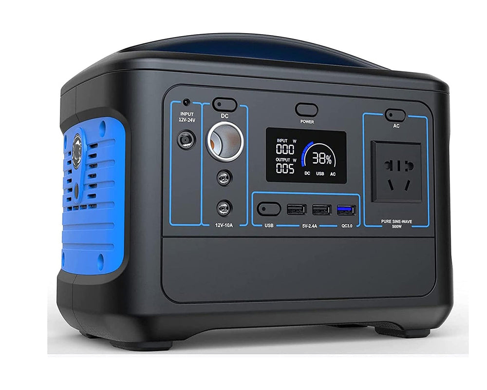 500W Outdoor Battery Generator 568Wh Camping Power Station solar panel charging