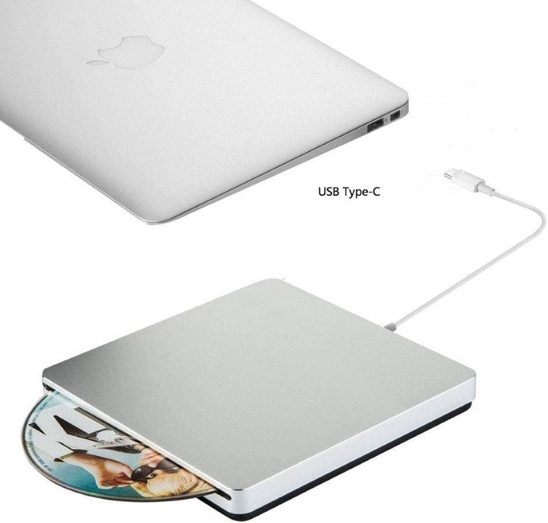 External DVD/CD Drive USB-C/Type-C DVD/CD Reader and DVD/CD Burner for Apple MacBook Air/Pro/iMac/Mini, ASUS, DELL Laptop