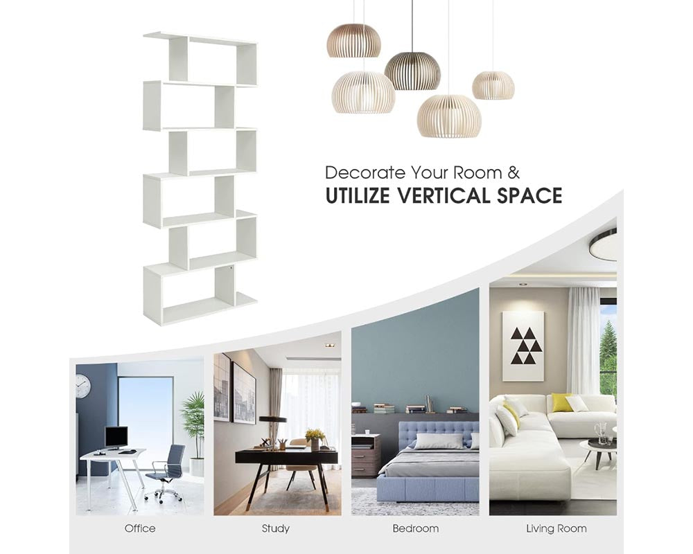CURA 6-Tier Bookshelf Space-Saving & Multi-Functional Storage Solution