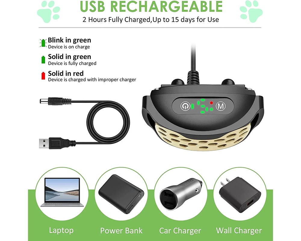No-Bark Dog Training Collar rechargeable