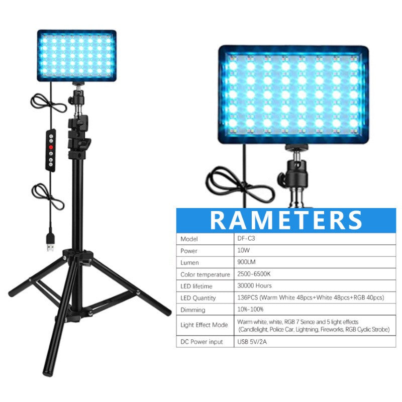 3Pcs 70 LED Video Light with Tripod Stand 1.2M
