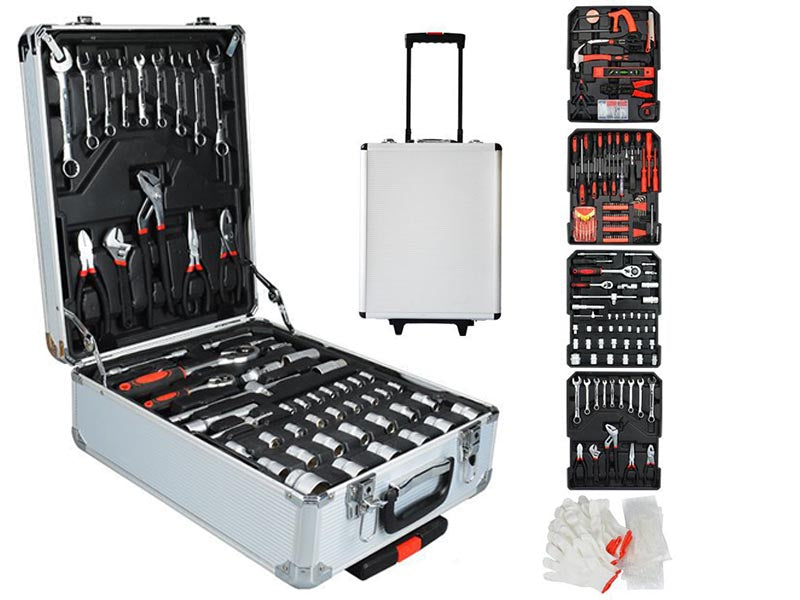 499pcs Tool Kit Trolley Case Mechanics Box Toolbox Portable Diy Set