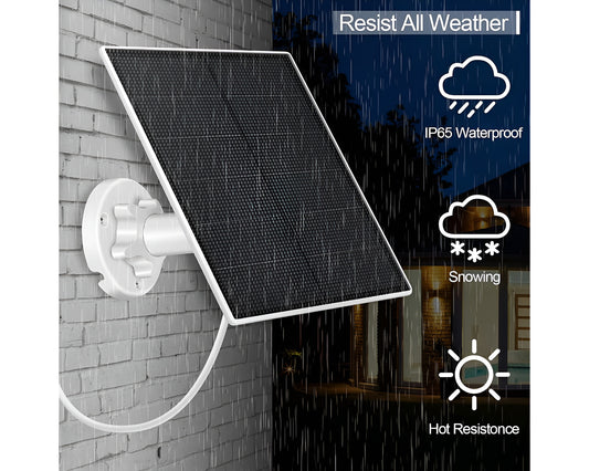 Solar Panel for Security Camera CCTV Surveillance System with Rechargeable Battery IP65 Waterproof Adjustable Bracket