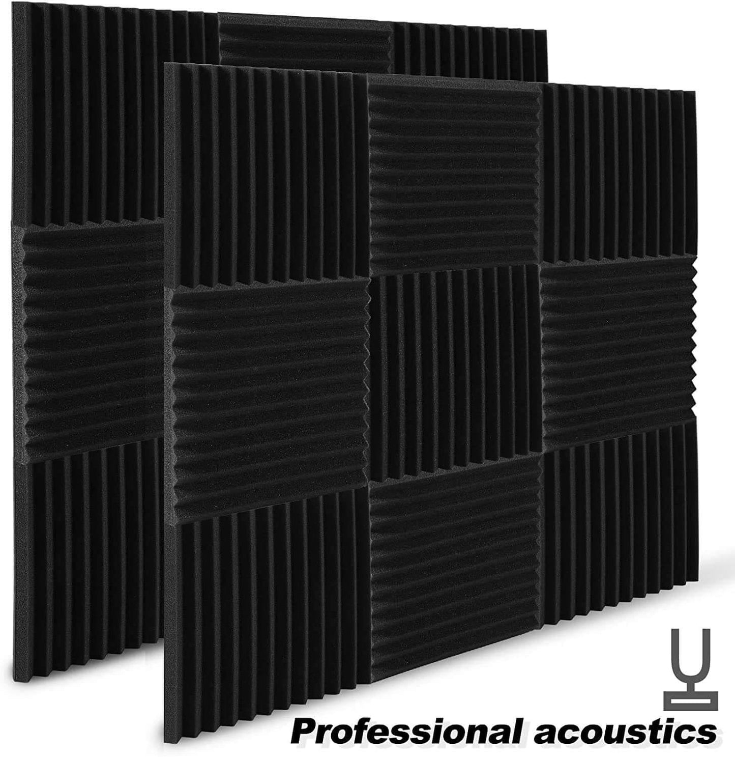 Sound Absorbing Panels 10 Pack - Acoustic Foam Wedge Tiles (30x30cm) - High Density for Studios and Media Rooms
