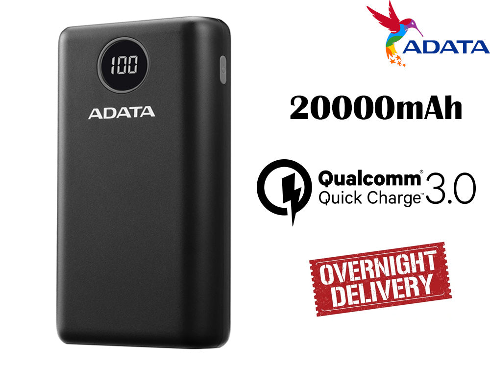 P20000QCD Power Bank - 20,000mAh, Fast Charging with USB-A and USB-C Ports