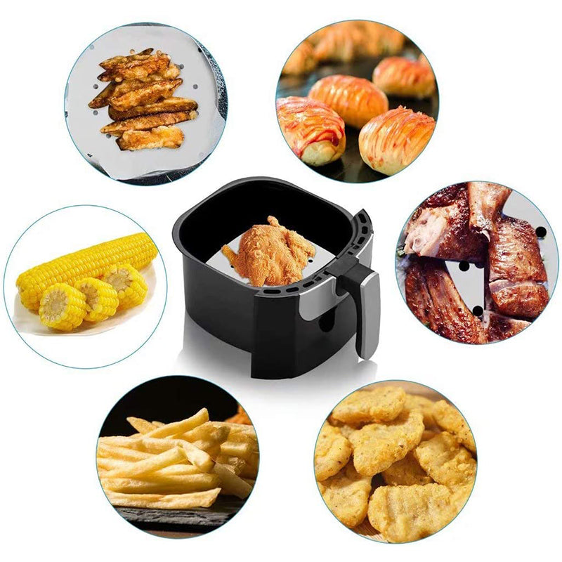 Air Fryer Liners 200pcs 23cm Non-Stick Parchment Paper Sheets