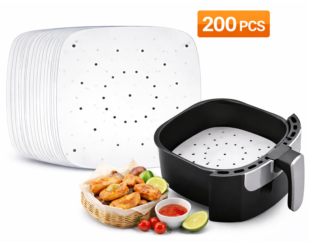 Air Fryer Liners 200pcs 23cm Non-Stick Parchment Paper Sheets