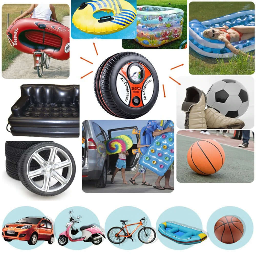 12V Car Air Compressor pump, 260 PSI Air compressor car